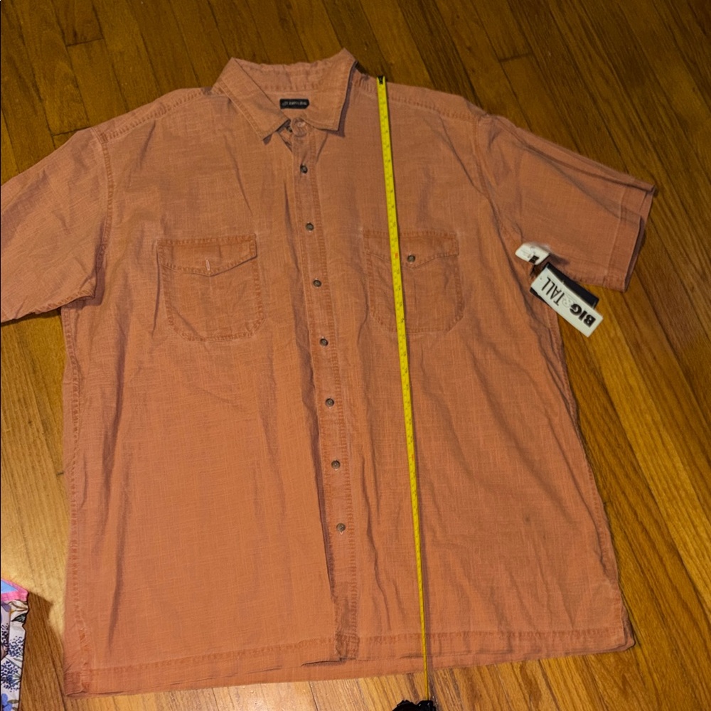 BNWT St John’s Bay Big and Tall 2XLT Men's Terracotta Button-Down Shirt